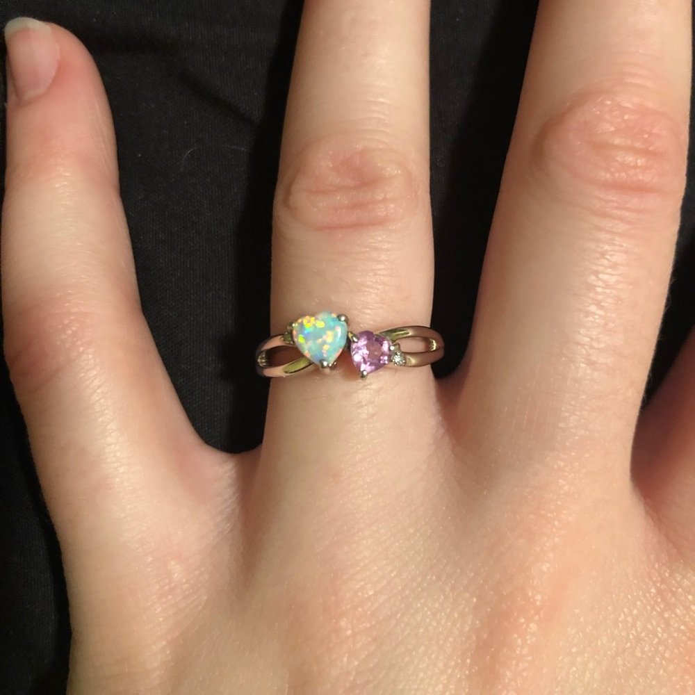 Beautiful October heart shaped birthstone ring.
